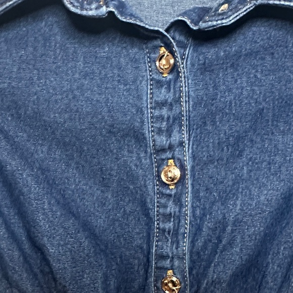 Zunie Denim and Gold Sparkle Dress - Picture 7 of 14